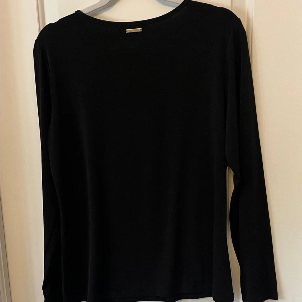 MICHAEL Michael Kors Black Long Sleeve Top with Keyhole - Picture 3 of 3